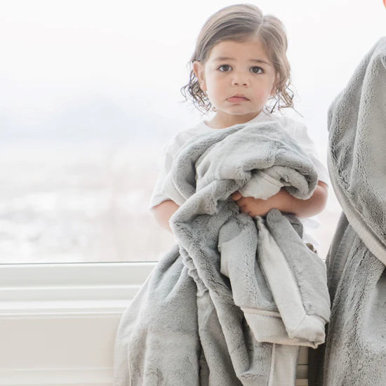 Saranoni Gray Lush Receiving Blanket