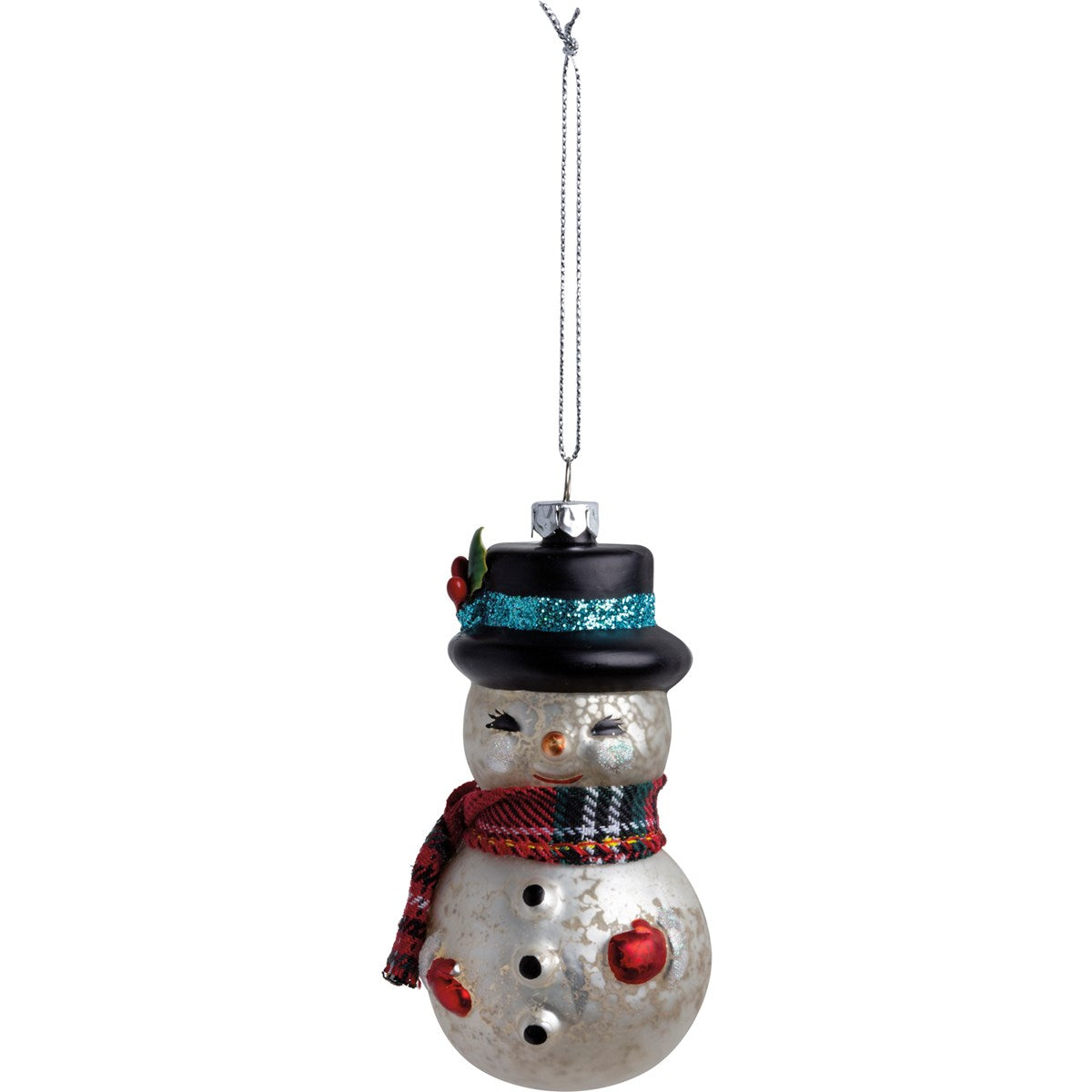 Snowman Glass Ornament