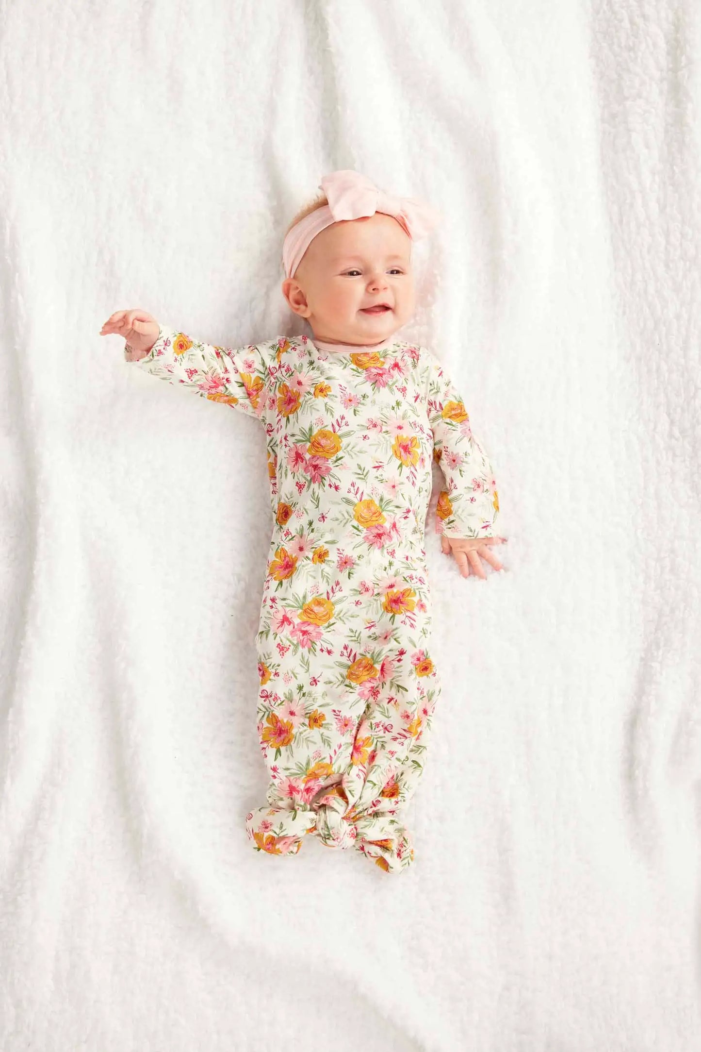 Pink Floral Gown And Headband