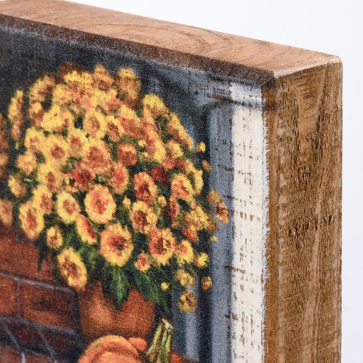 Porch Steps And Pumpkins Block Sign