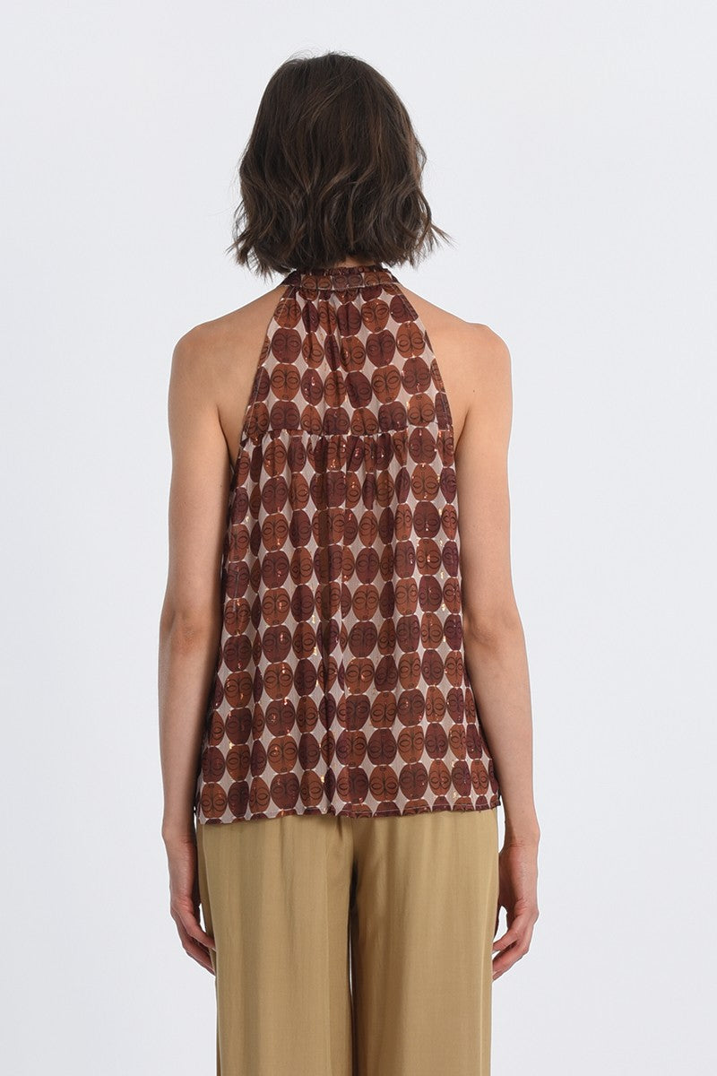 Molly Bracken American Armhole Print Top