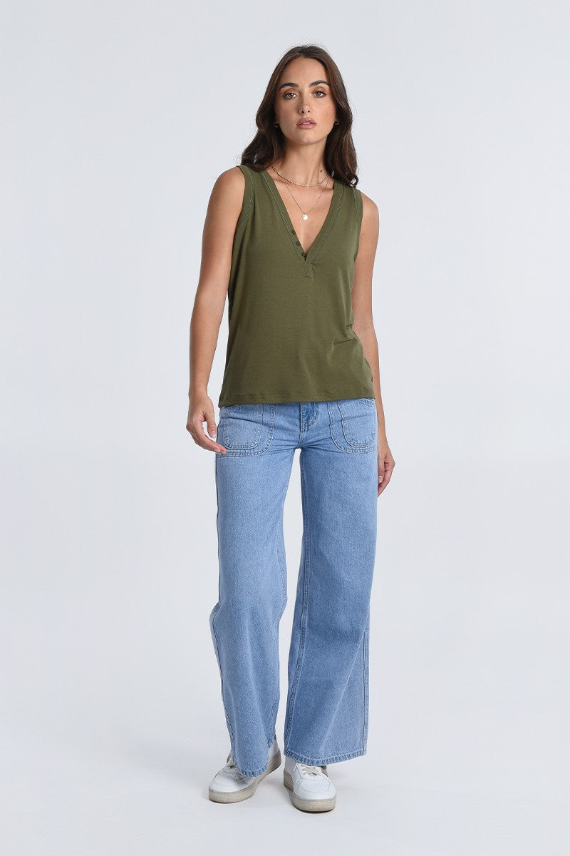Molly Bracken Deep V-Neck Tank Top