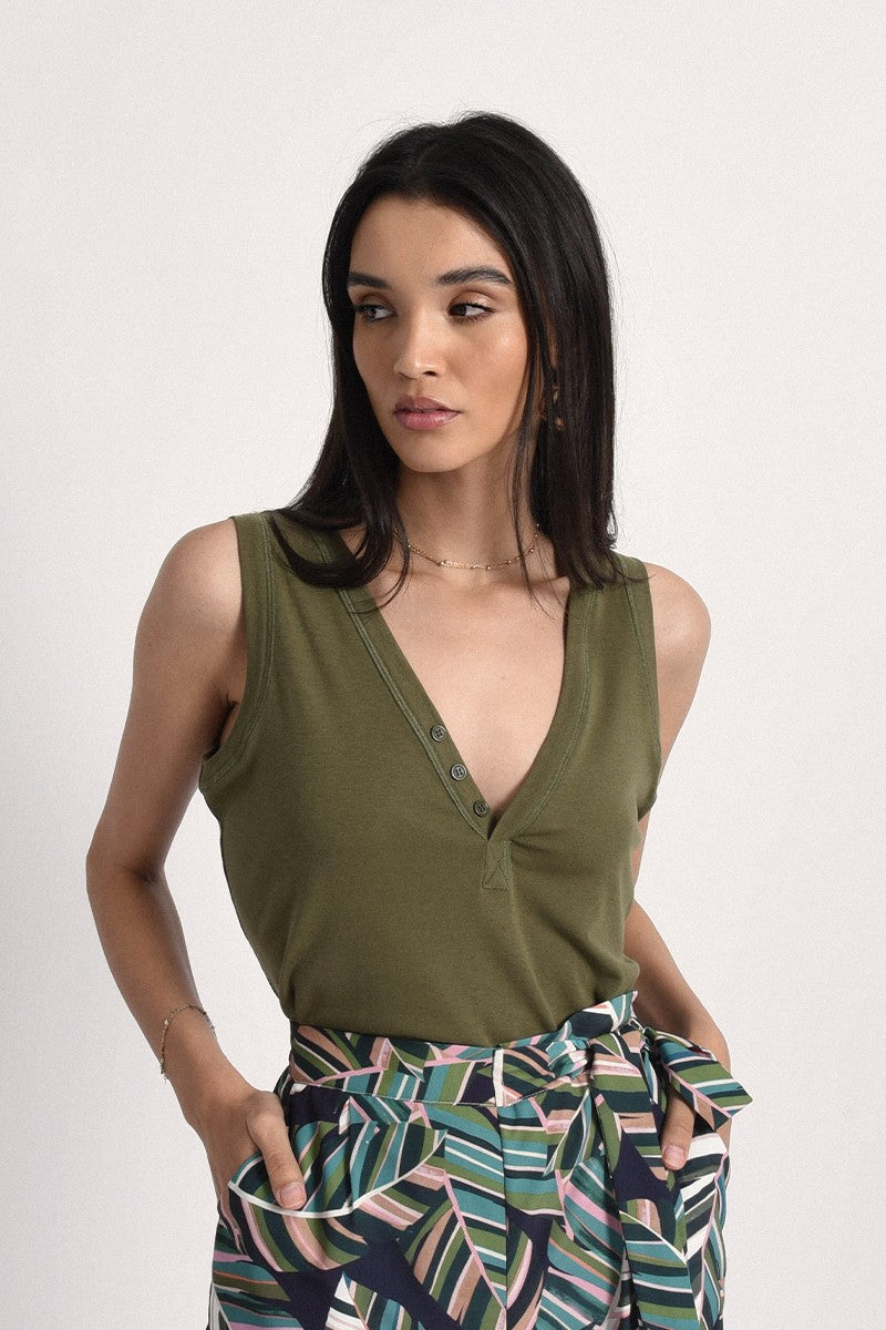 Molly Bracken Deep V-Neck Tank Top