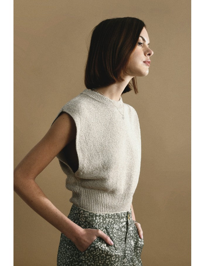 Gabrielle Ribbed Cropped Sweater