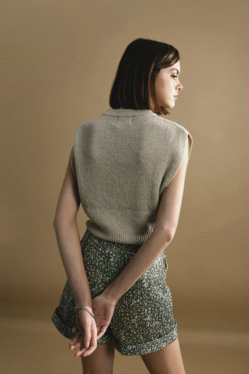 Gabrielle Ribbed Cropped Sweater