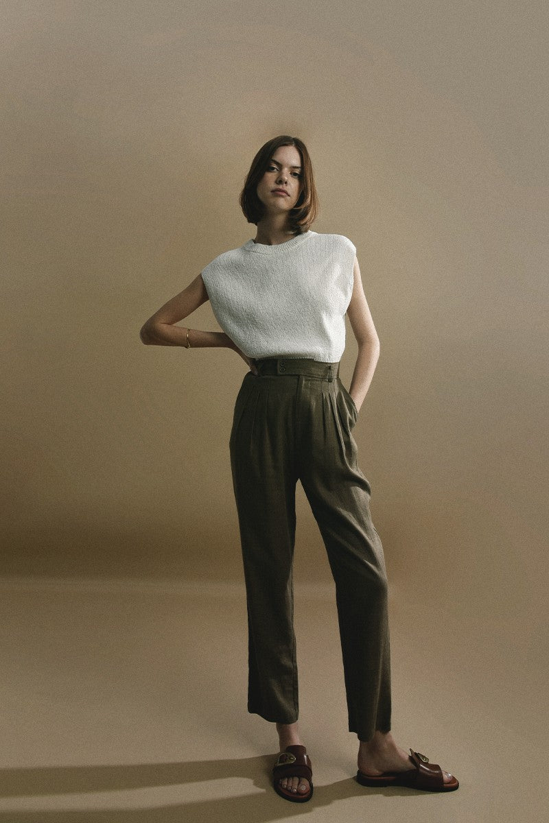 Gabrielle Ribbed Cropped Sweater