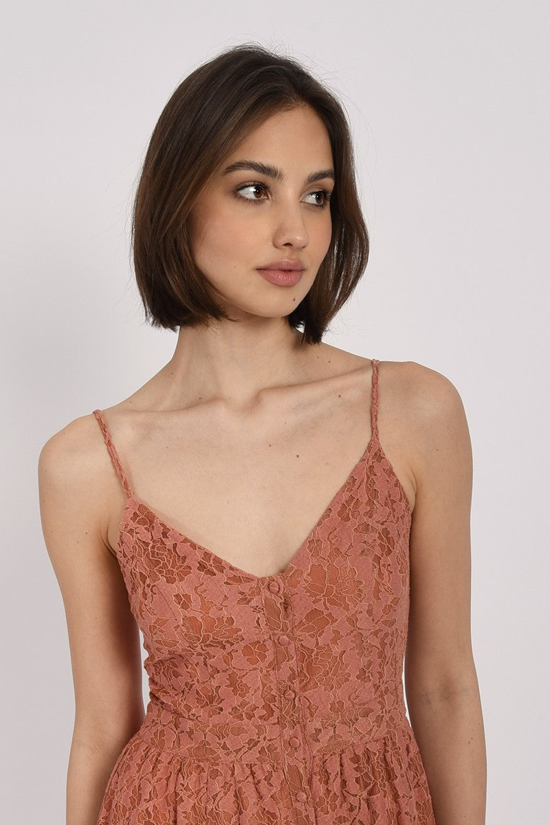 Molly Bracken Front Buttons Lace Dress