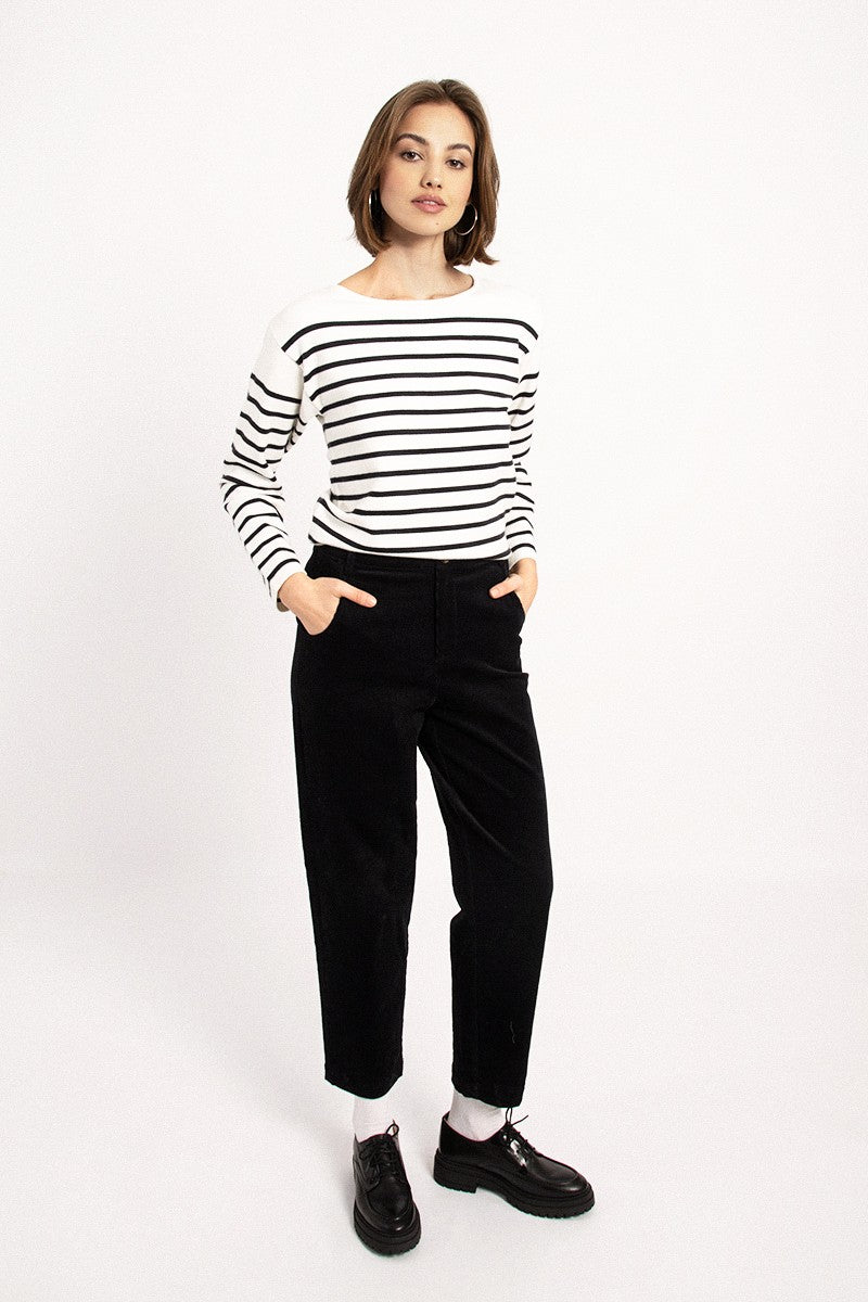 Molly Bracken Striped Sweater With Back Buttons