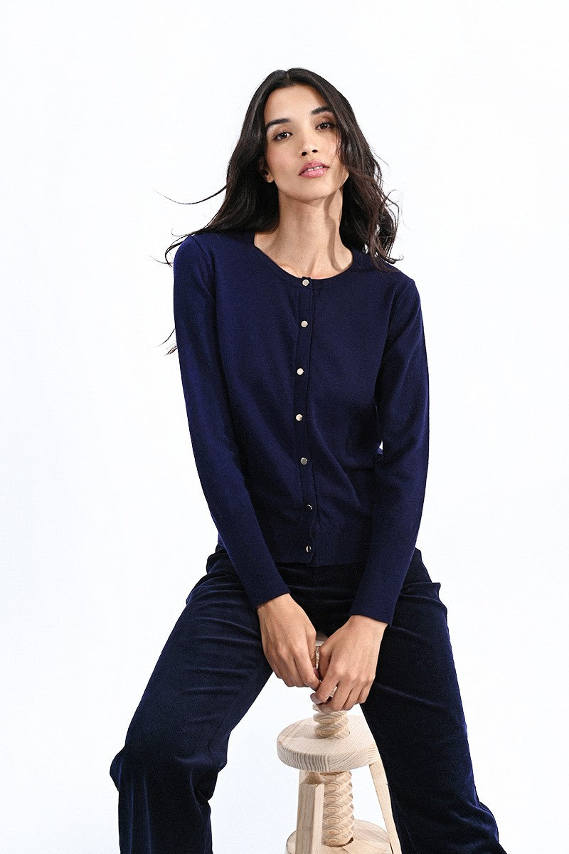 Molly Bracken Basic Crewneck Cardigan