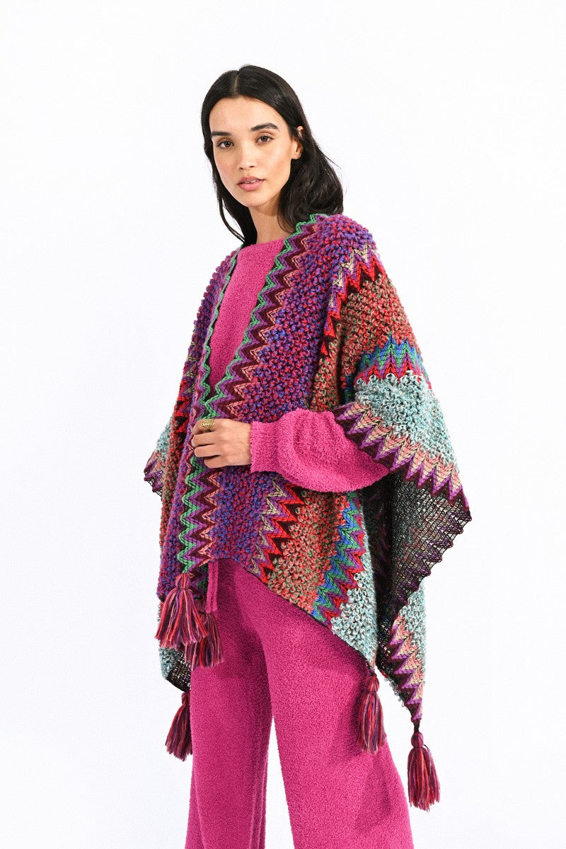 Molly Bracken Poncho With Pompoms