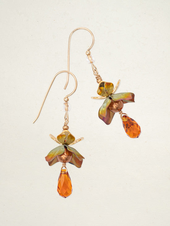 Holly Yashi Karis Earrings Brilliant Amber