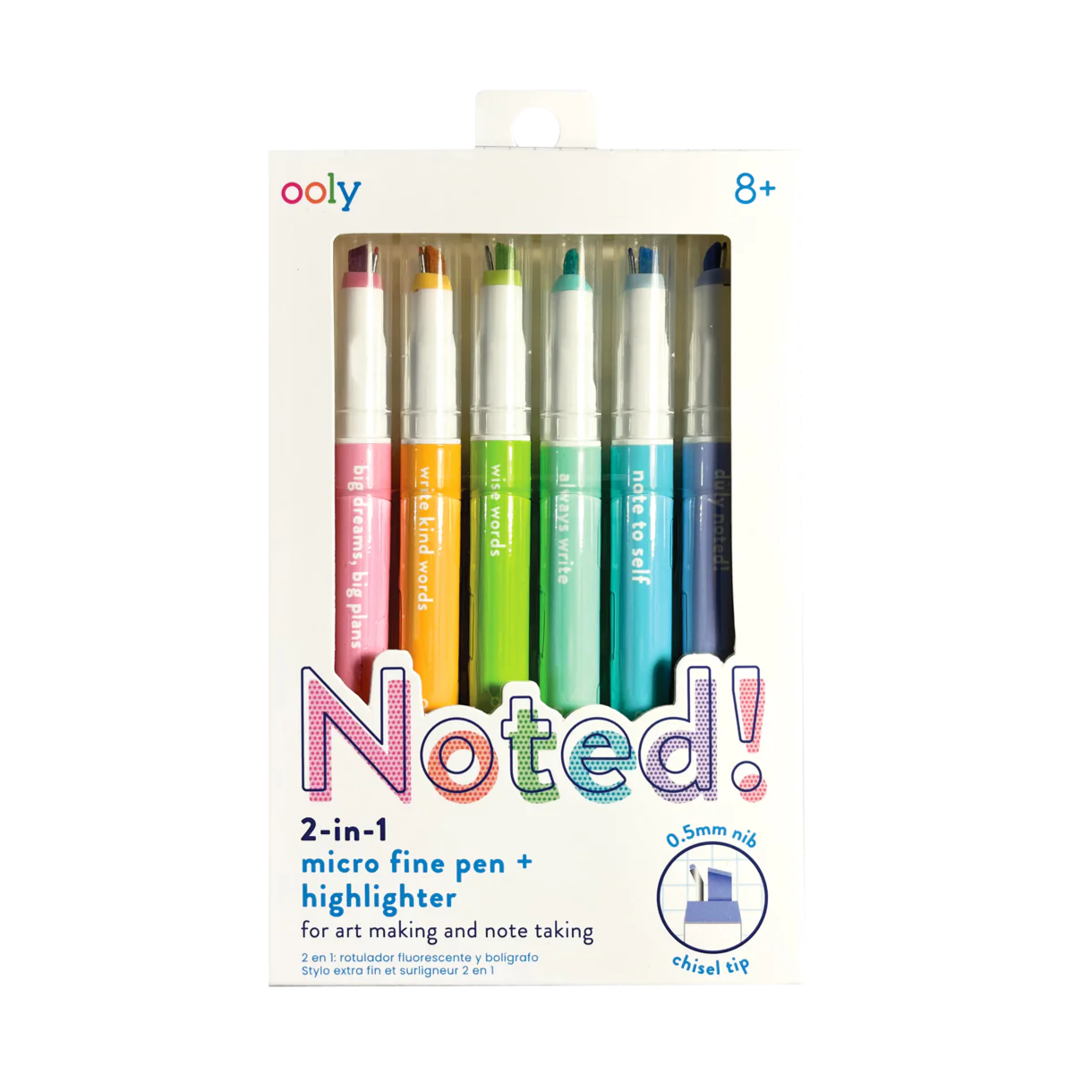 Noted! 2-in-1 Micro Fine Tip Pen and Highlighters