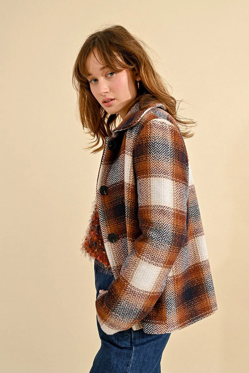 Molly Bracken Short Checked Coat