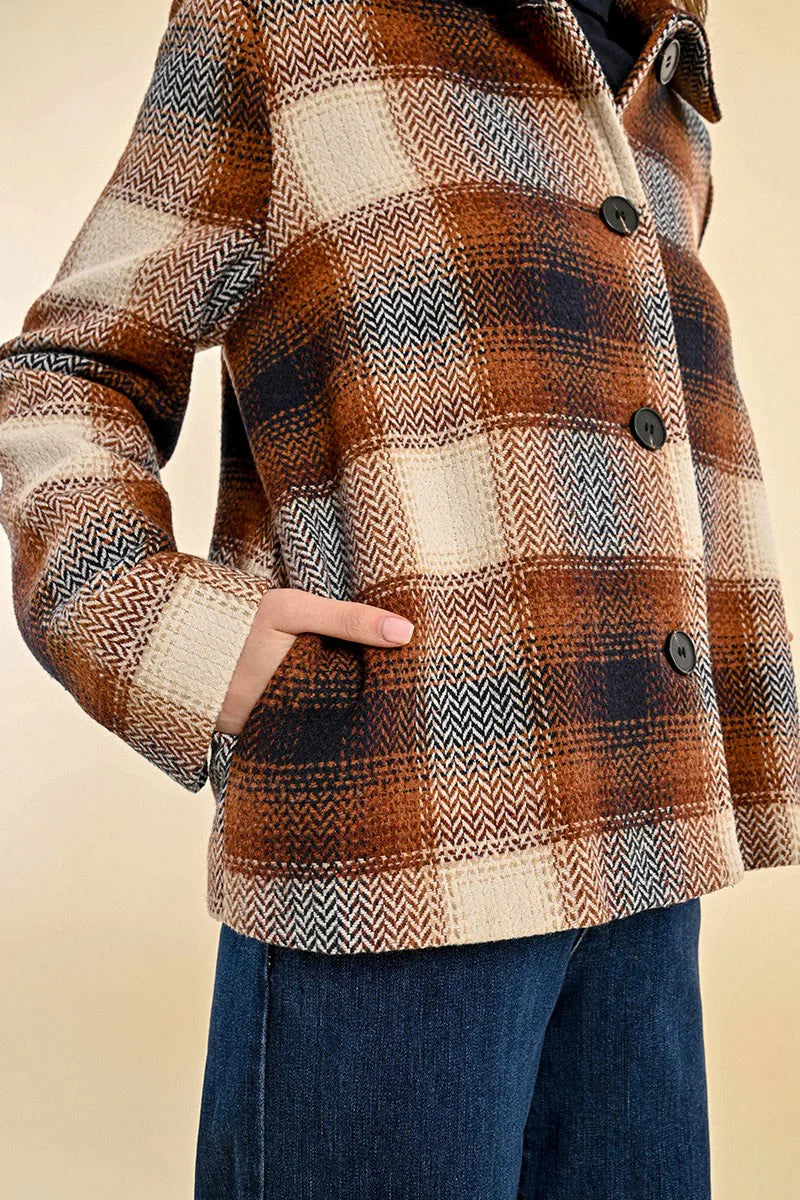 Molly Bracken Short Checked Coat