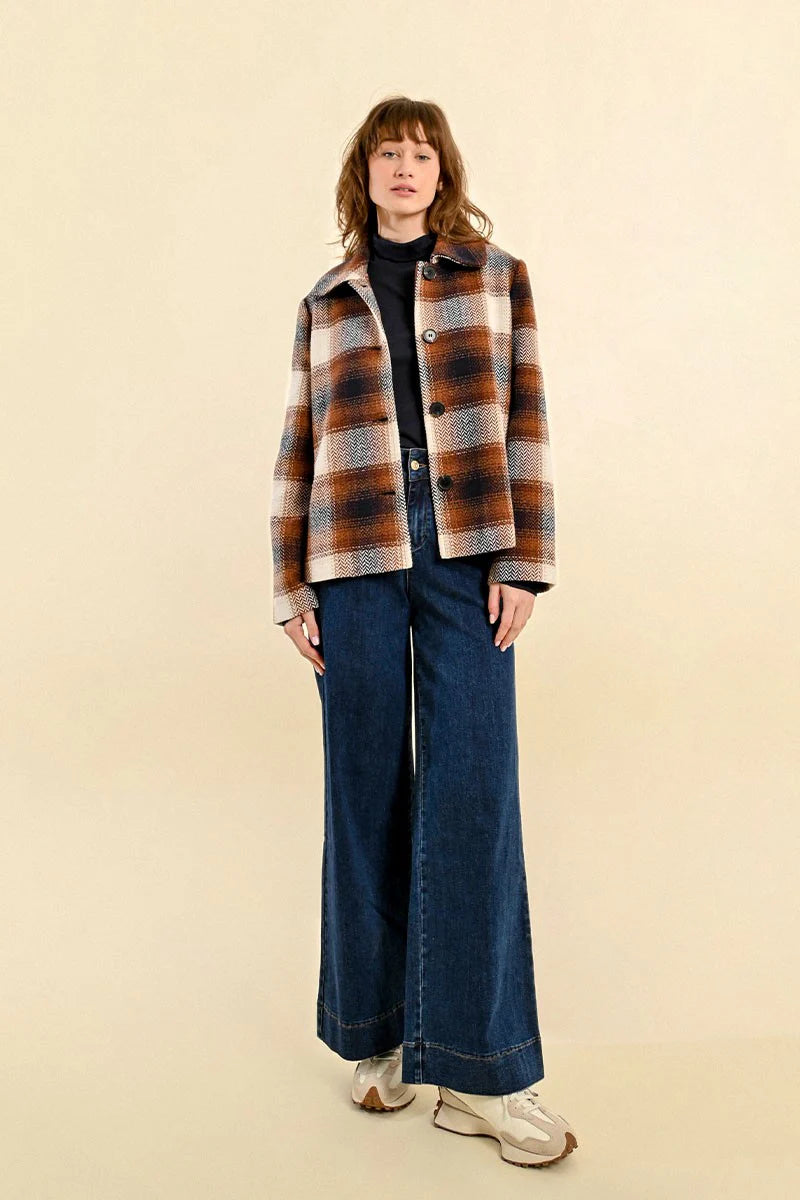 Molly Bracken Short Checked Coat