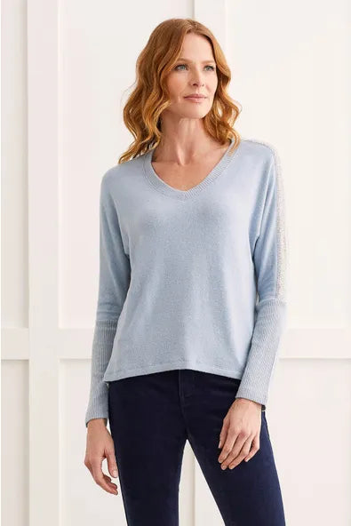 Tribal Color Block Combo Knit V-Neck Sweater