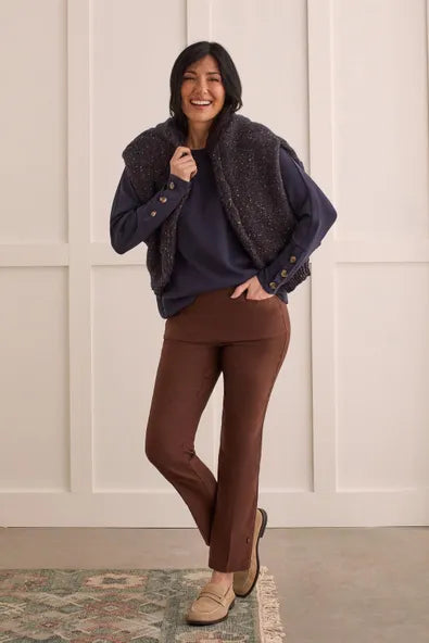 Tribal Scuba Knit Raglan Top With Buttons