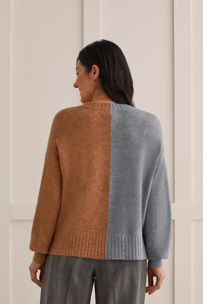 Tribal Two-Tone V-Neck Sweater