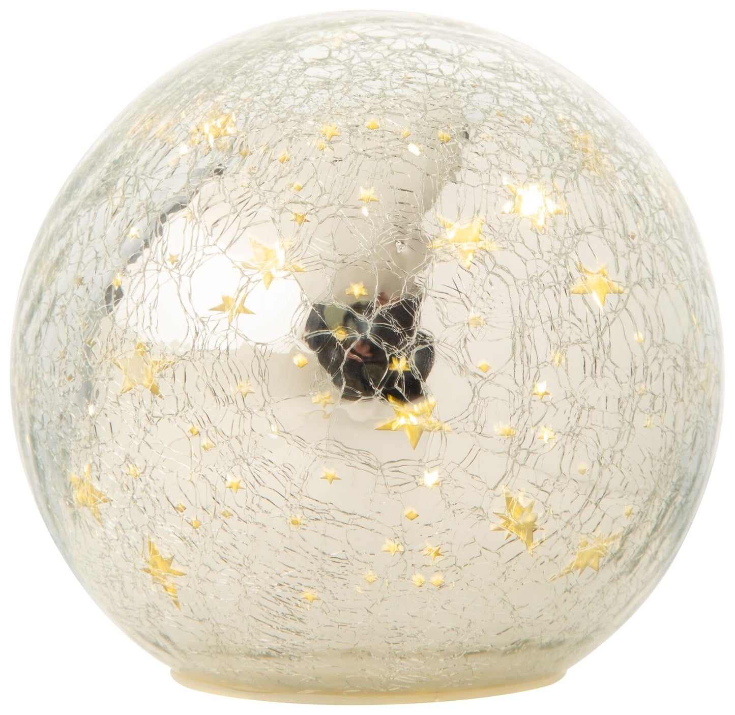 Silver Crackle Glass Globe Table Piece