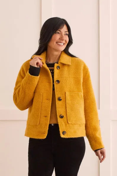 Tribal Boucle Button-Up Jacket