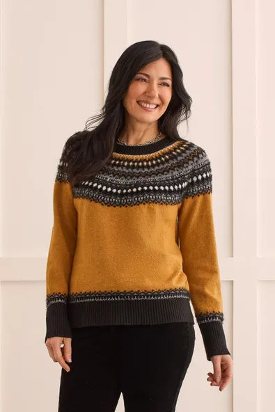 Tribal Intarsia Crew Neck Sweater