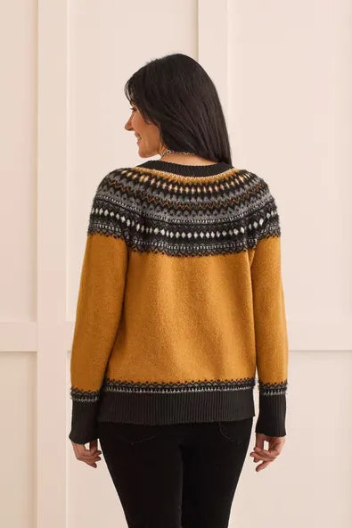 Tribal Intarsia Crew Neck Sweater