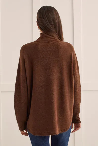 Tribal Textured Mock Neck Sweater
