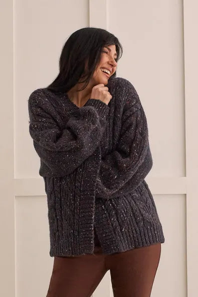 Tribal Popcorn Knit Cocoon Cardigan
