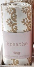 Oasis Sentiment Hand Printed Dishtowel Breathe