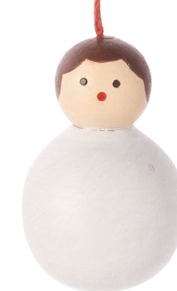 Mini Wood Ornaments With Bells Woman