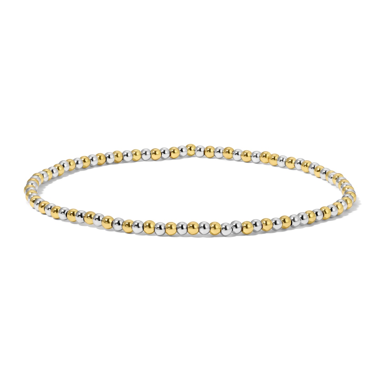 Silver And Gold Round Bead Bracelet