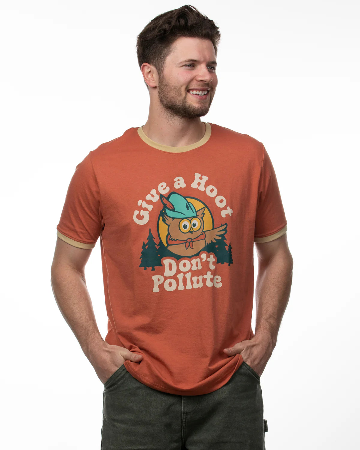 Give A Hoot Unisex Short Sleeve Ringer Tee