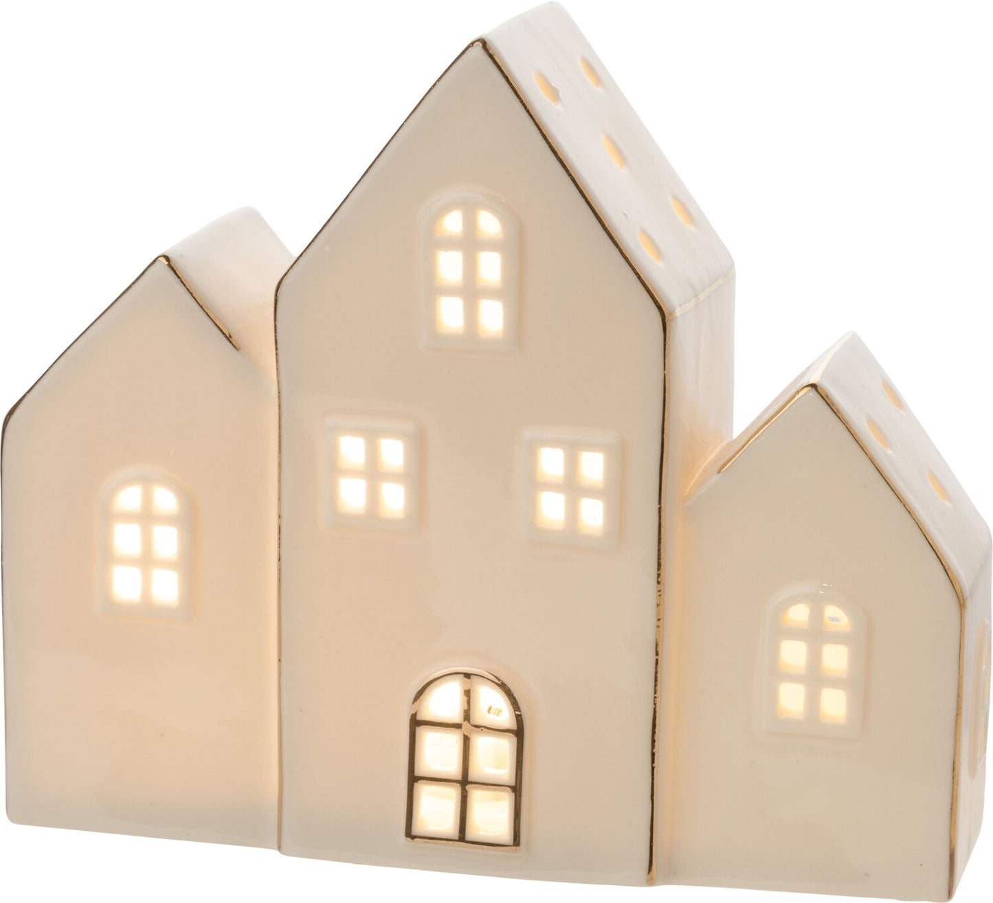 White Ceramic House Trio Table Piece