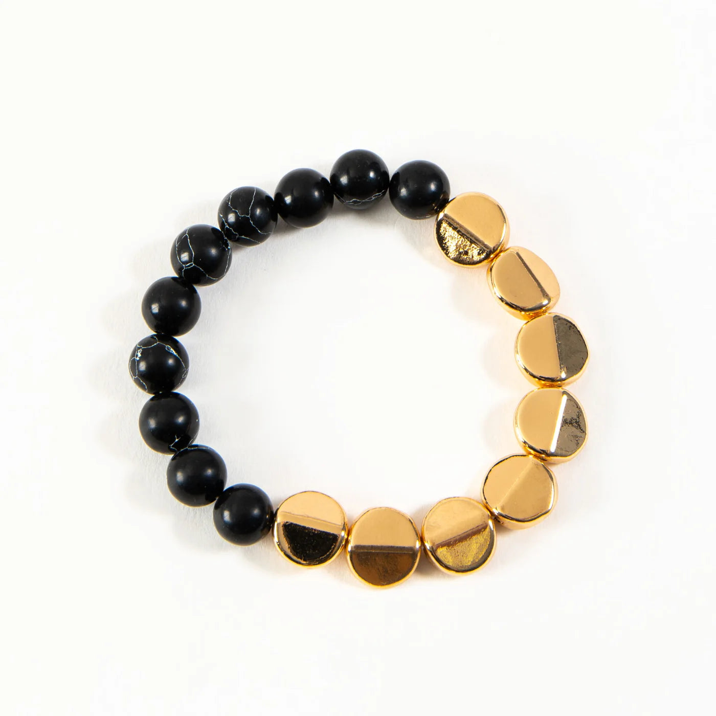 Sasha Disc Beaded Bracelet Black