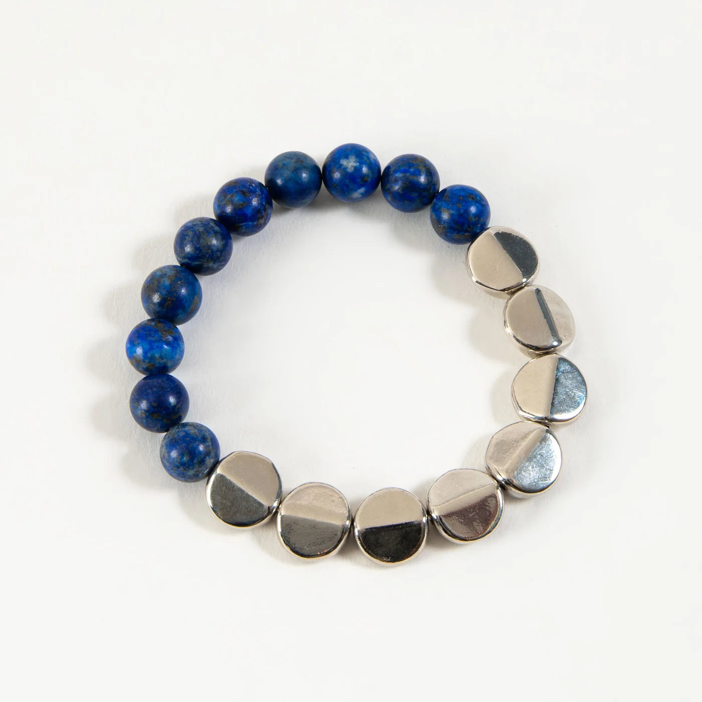 Sasha Disc Beaded Bracelet Blue