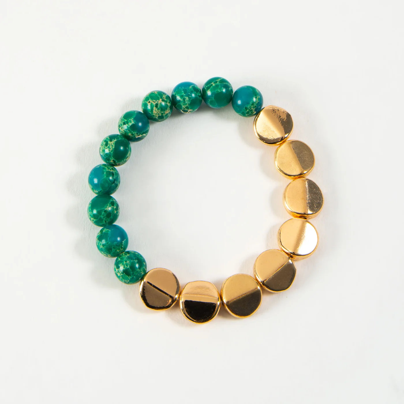 Sasha Disc Beaded Bracelet Green