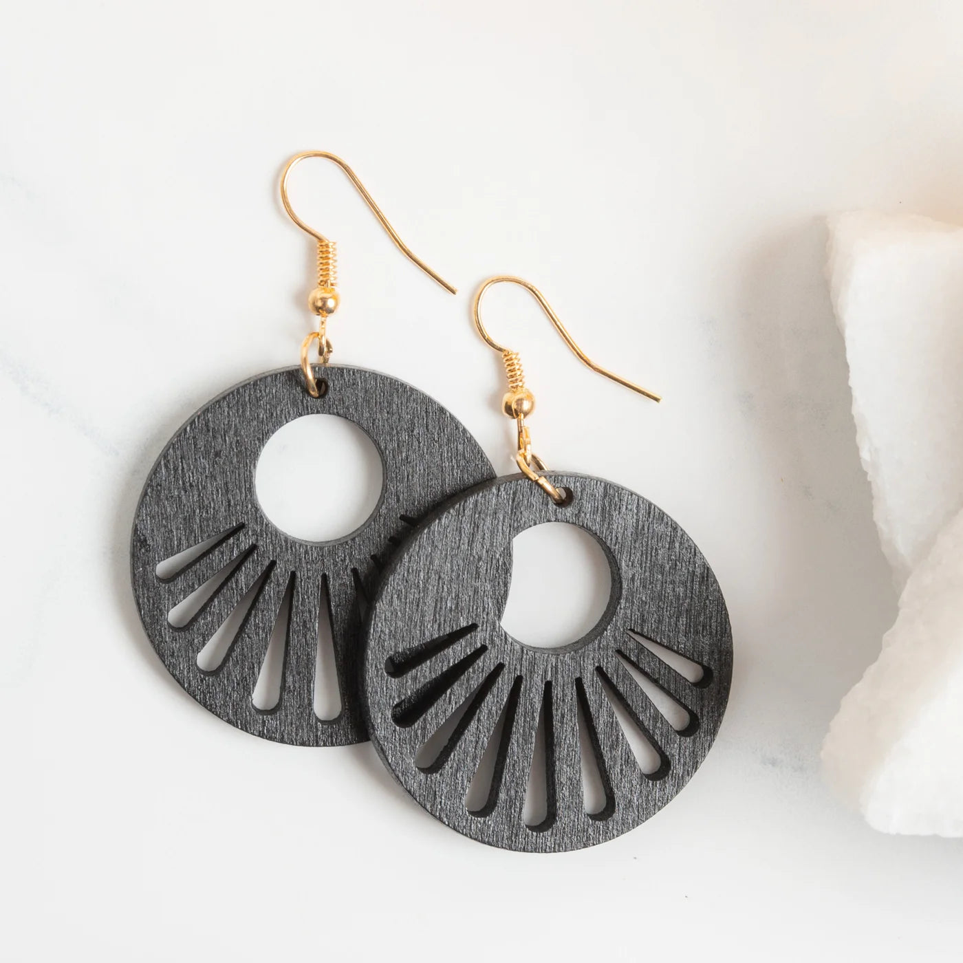 Howard's Samira Sun Ray Wood Earrings