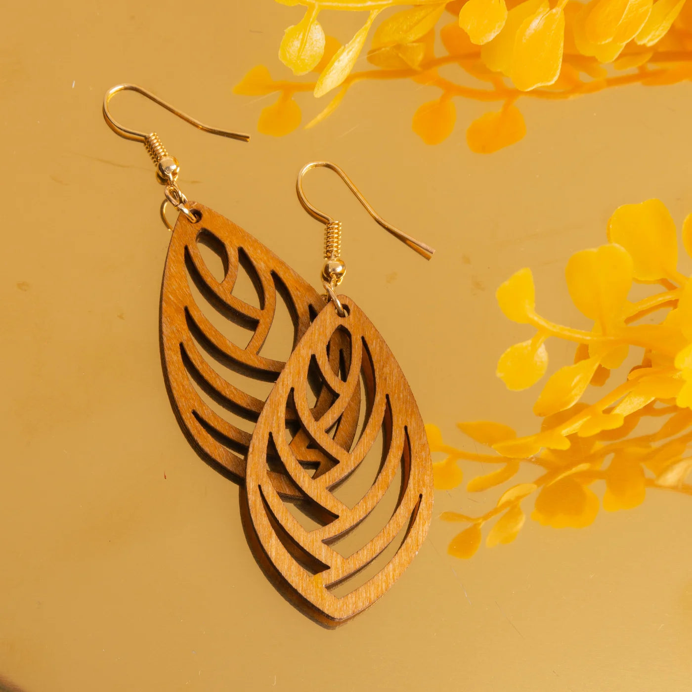 Howard's Samira Leaf Wood Earrings