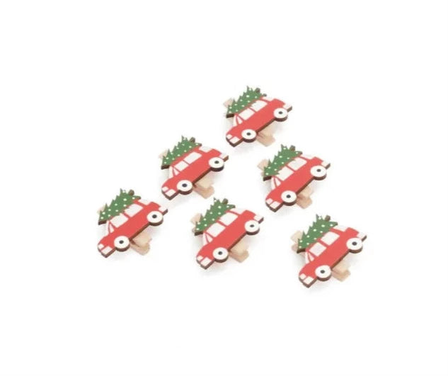 Car And Tree Christmas Clips