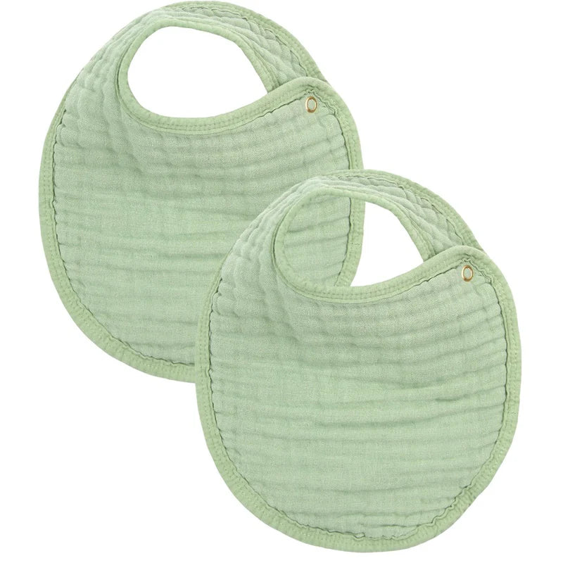 Lou Lou Cloud Muslin Bib 2 Pack Sage