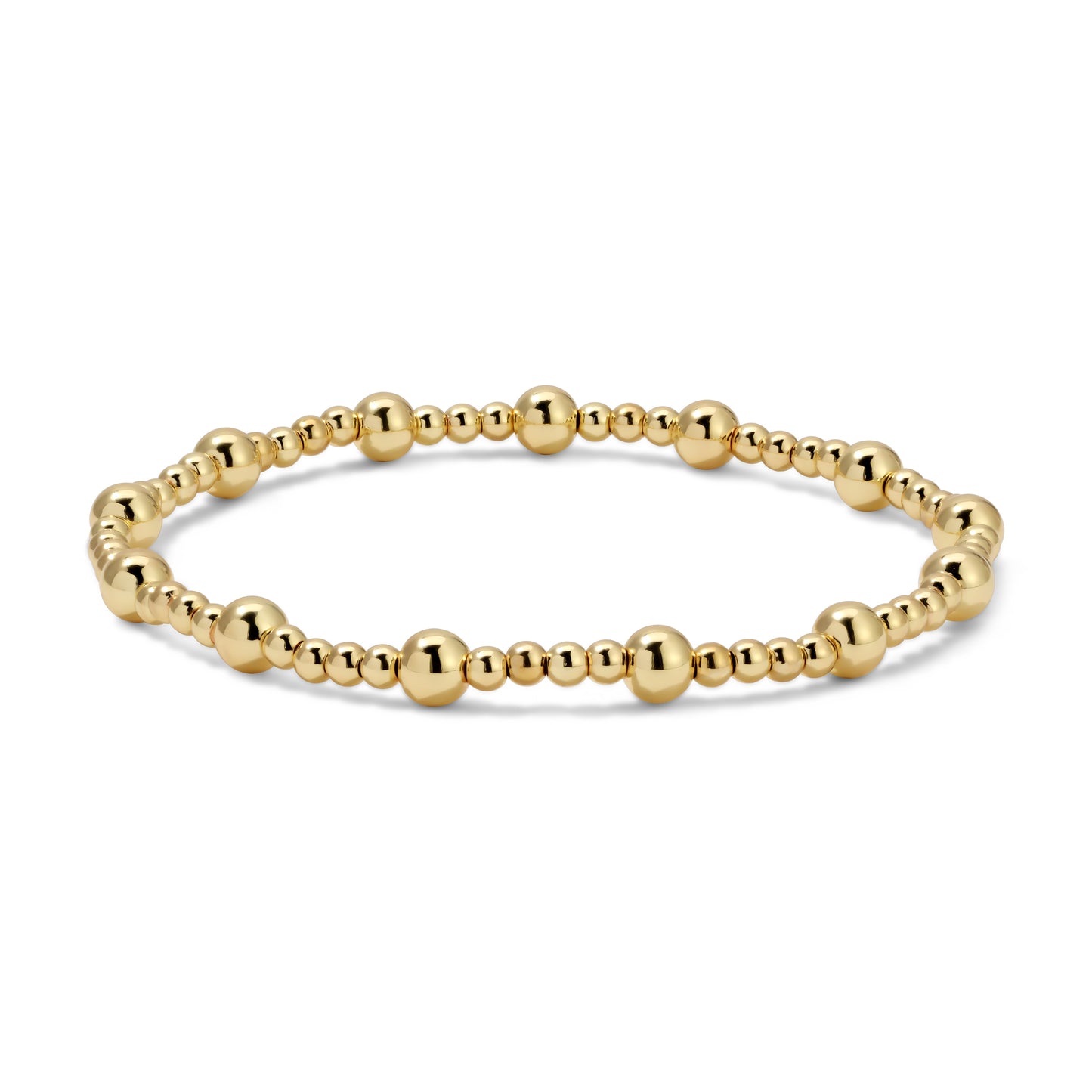 Gold Mixed Size Bead Bracelets