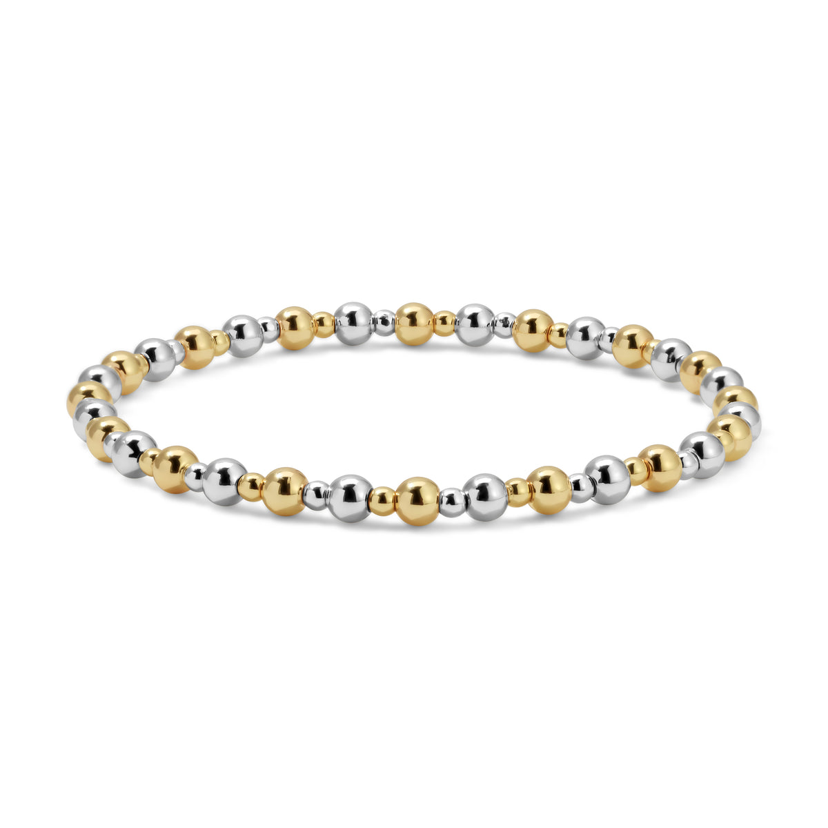 Gold & Silver Mixed Size Bead Bracelets