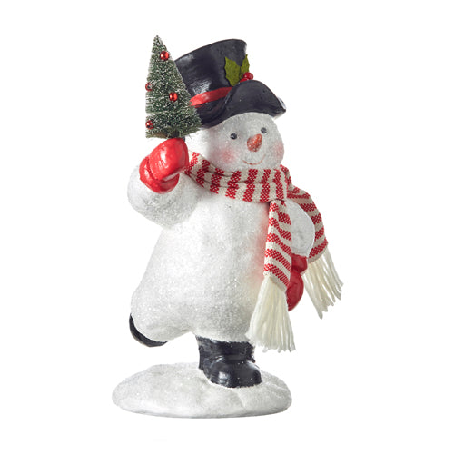 12" Snowman With Tree