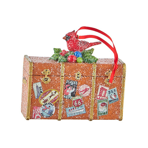 Luggage With Cardinal Ornament