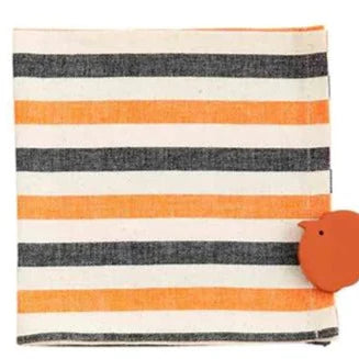 Halloween Printed Dishtowels Orange And Black Stripe