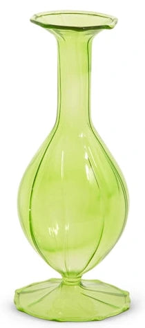 Green Fluted Bud Vase