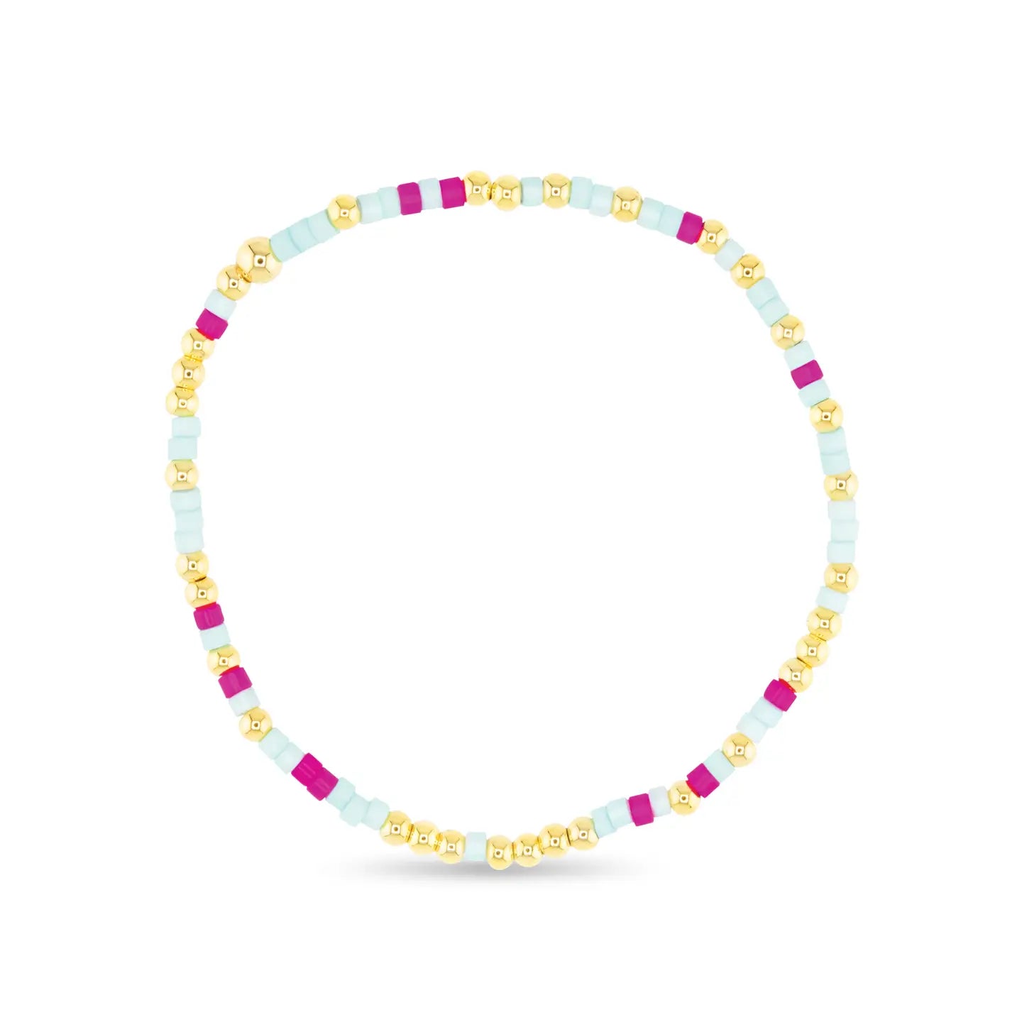 Stackable Gold Multi-Colored Stretch Bracelets
