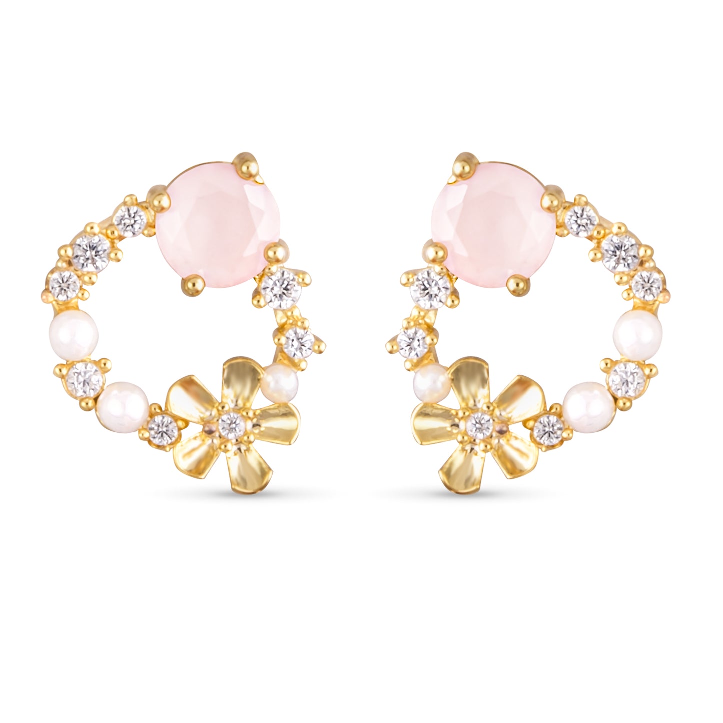 Floral Flat Hoop Earring