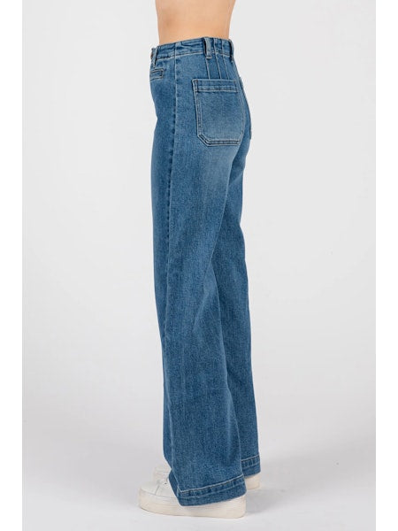 L.T.J. Wide Leg Jeans With Front Welt Pockets