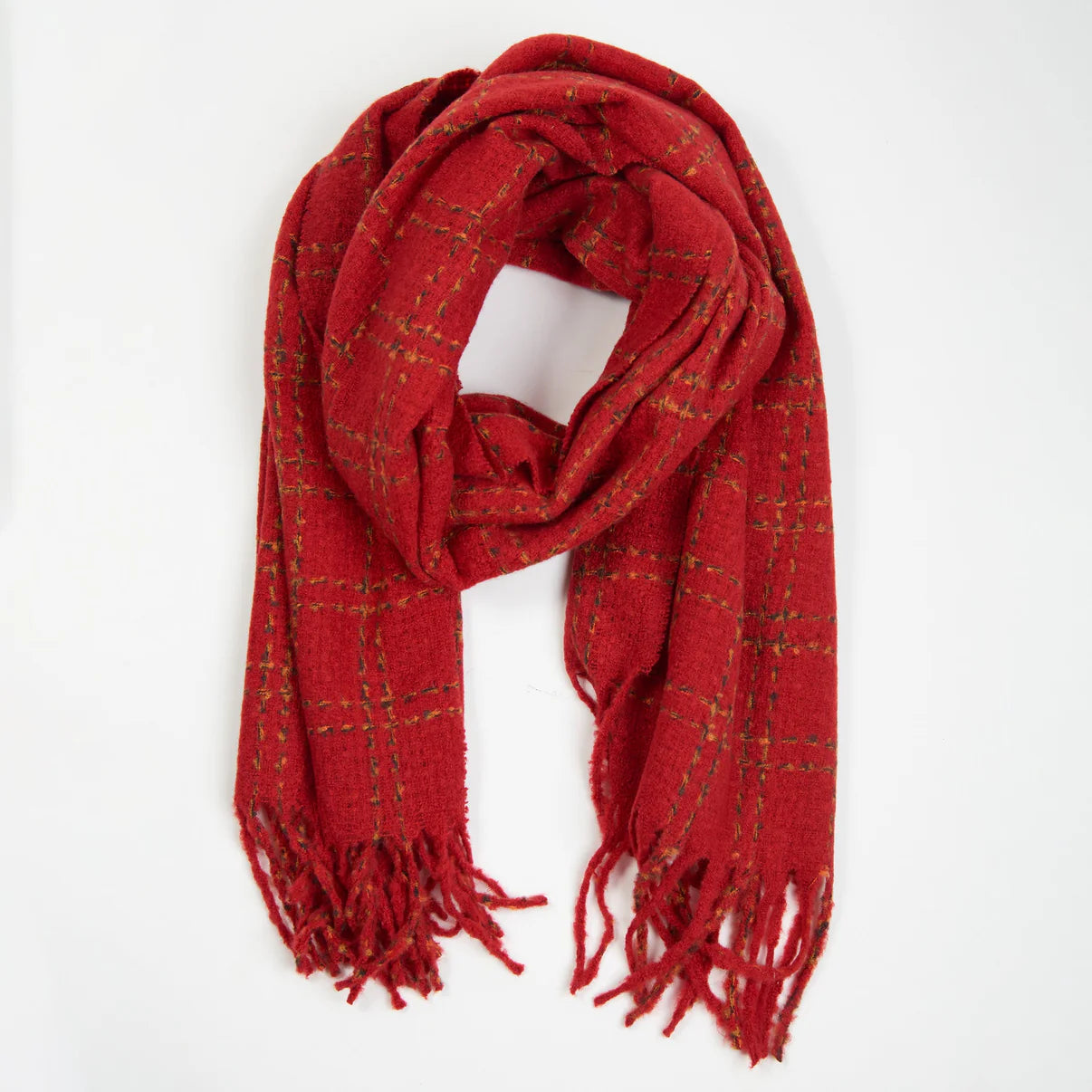 Riley Plaid Fringe Scarf